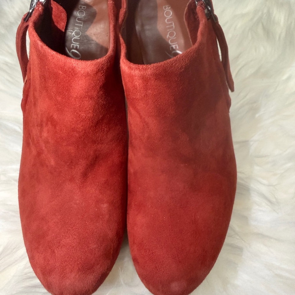 Women's Red Suede Ankle Boots